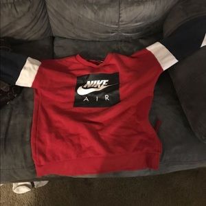 Nike Air Red, Dark Blue, And White Sweatshirt